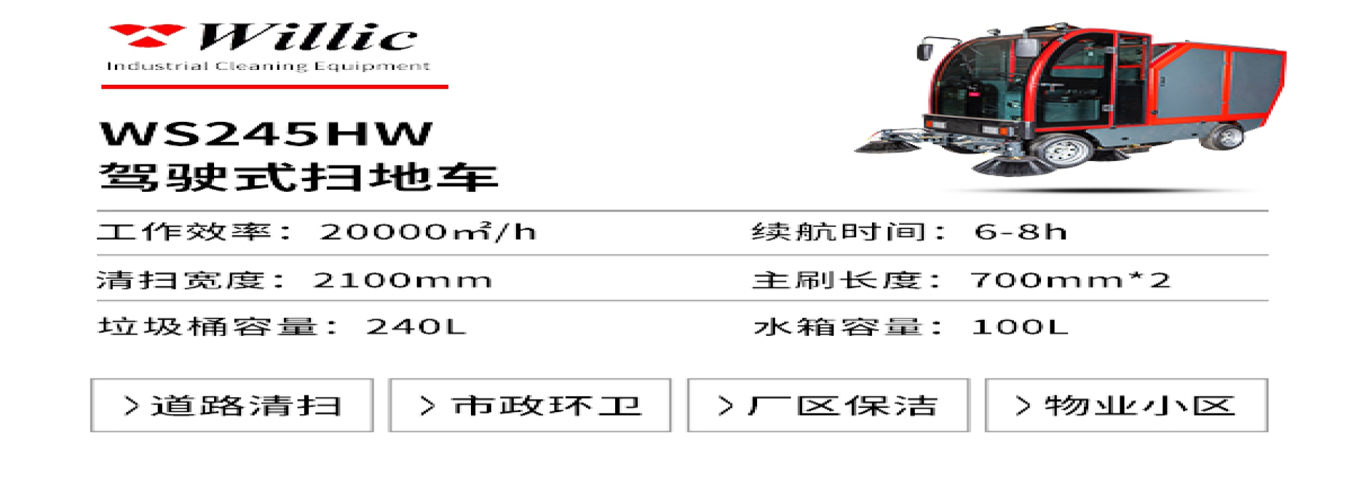 環衛四輪清掃車WS245HW